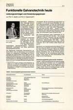 Funktionelle Galvanotechnik heute