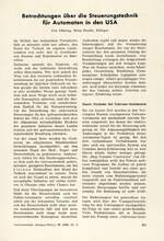 Betrachtungen über die Steuerungstechnik für Automaten in den USA