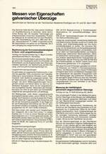 Messen von Eigenschaften galvanischer Überzüge