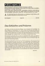 Das Schleifen und Polieren