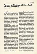 Reinigen von Messing und Zinkdruckguß vor dem Galvanisieren