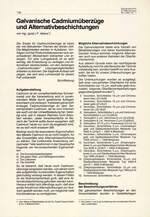 Galvanische Cadmiumüberzüge und Alternativbeschichtungen