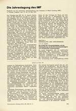 Die Jahrestagung des IMF