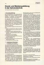 Grund- und Meisterausbildung in der Galvanotechnik