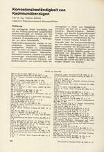 Korrosionsbeständigkeit von Kadmiumüberzügen