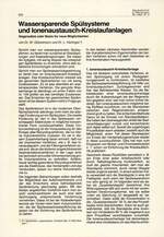 Wassersparende Spülsysteme und lonenaustausch-Kreislaufanlagen