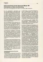 Galvanotechnik auf der Hannover Messe 86