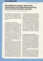Prozeßsteuerung der Abwasserbehandlung und Eigenüberwachung durch photometrische Analytik