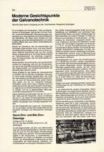 Moderne Gesichtspunkte der Galvanotechnik