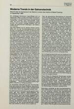 Moderne Trends in der Galvanotechnik