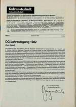 DG-Jahrestagung 1982