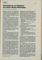 Abscheidung von Palladium aus einem sauren Elektrolyten
