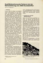 Qualitätsbestimmende Faktoren bei der Galvanisierung von ABS-Kunststoffen