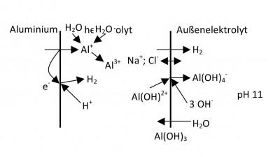 Abb. 1: Verhältnisse in einer gesättigten AlCl3-Lösung