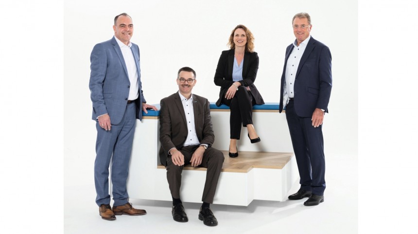 Denios Unternehmensleitung: Helmut Dennig (CEO), Ricarda Fleer (CFO), Alexander Dolipski (COO) und Horst Rose (CSO)