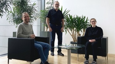 Geschäftsleitung von Ginzinger electronic systems: Michael Berger, Herbert Ginzinger und Tanja Ginzinger