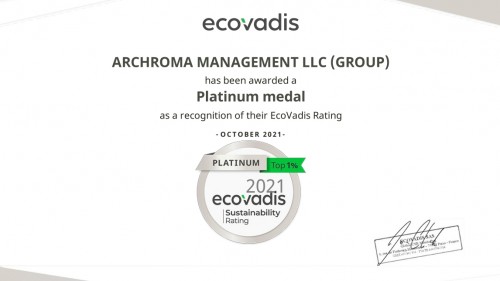 Archroma erhielt EcoVadis Platinum Medal für seine CSR-Leistung und reiht sich damit in die Top 1 % der am besten bewerteten Unternehmen ein.