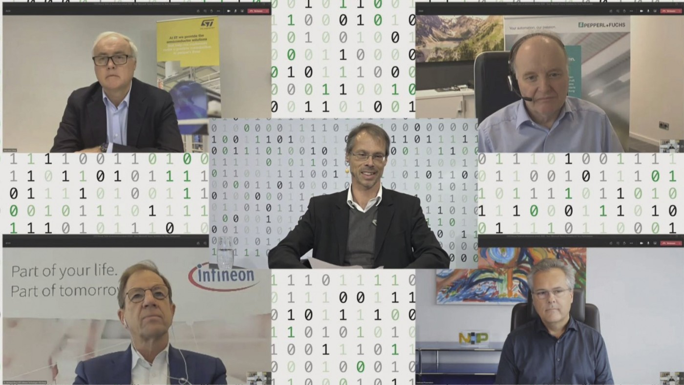 Virtueller CEO-Roundtable mit Jean-Marie Chery (STMicroelectronics), Gunther Kegel (Pepperl + Fuchs), Reinhard Ploss (Infineon Technologies) und Kurt Sievers (NXP Semiconductors)