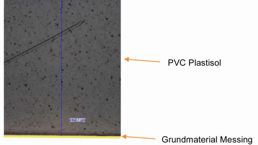 Abb. 1: PVC-Plastisol auf Messing