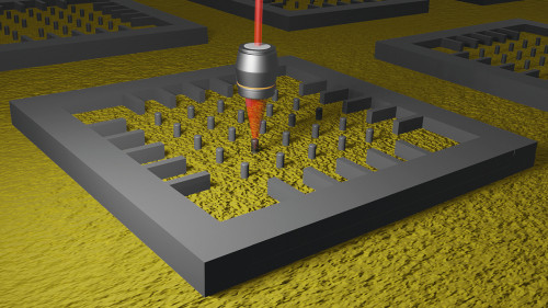 Prüfung von Silicium-Nanosäulen auf einem Chip (©Copyright: HZDR / Juan Baratec)