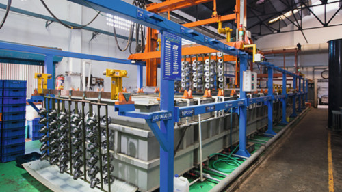 View of a typical titanium anodizing plant